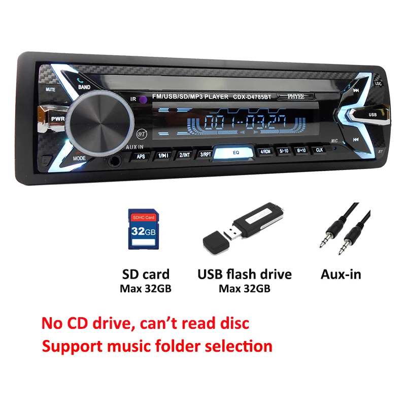 Detachable Car Radio Bluetooth Autoradio USB 1 Din Stereo Audio MP3 Player SD Aux-in FM Tuner High Power Head Unit PHYEE 4785BT Detachable Car Radio Bluetooth Autoradio USB 1 Din Stereo Audio MP3 Player SD Aux-in FM Tuner High Power Head Unit PHYEE 4785BT