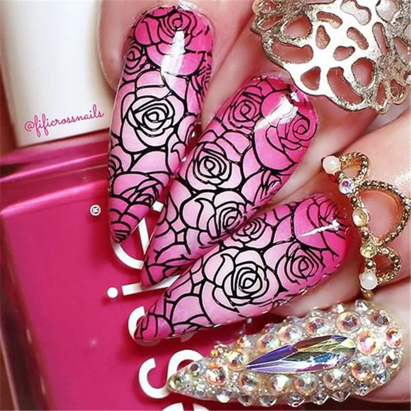 BeautyBigBang 6*6 см квадратные пластины для штамповки ногтей кружева цветок Дизайн Ногтей пресс-штамп шаблон изображения пластины трафареты для штамповки ногтей