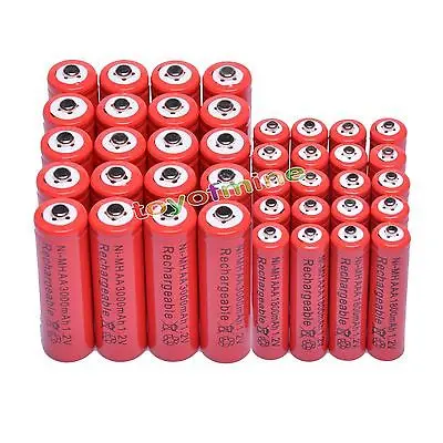 2 AA 3000mAh + AAA 1800mAh 1 V Ni MH перезаряжаемая батарея 2A 3A Red Cell|rechargeable battery|cell 1.2vnimh aaa |