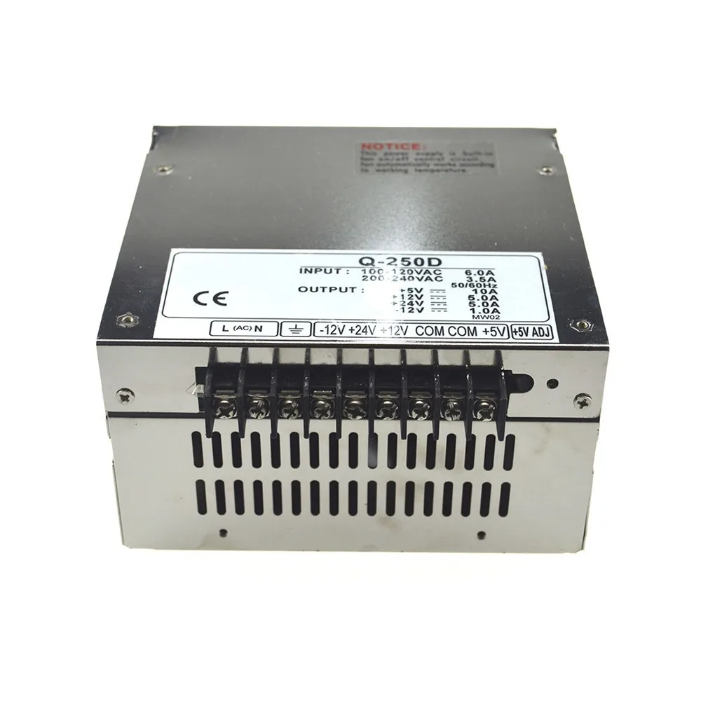 

5V 12V 24V -12V 250W Q-250D Quad Output Switching Power Supply AC To DC SMPS From Makerele