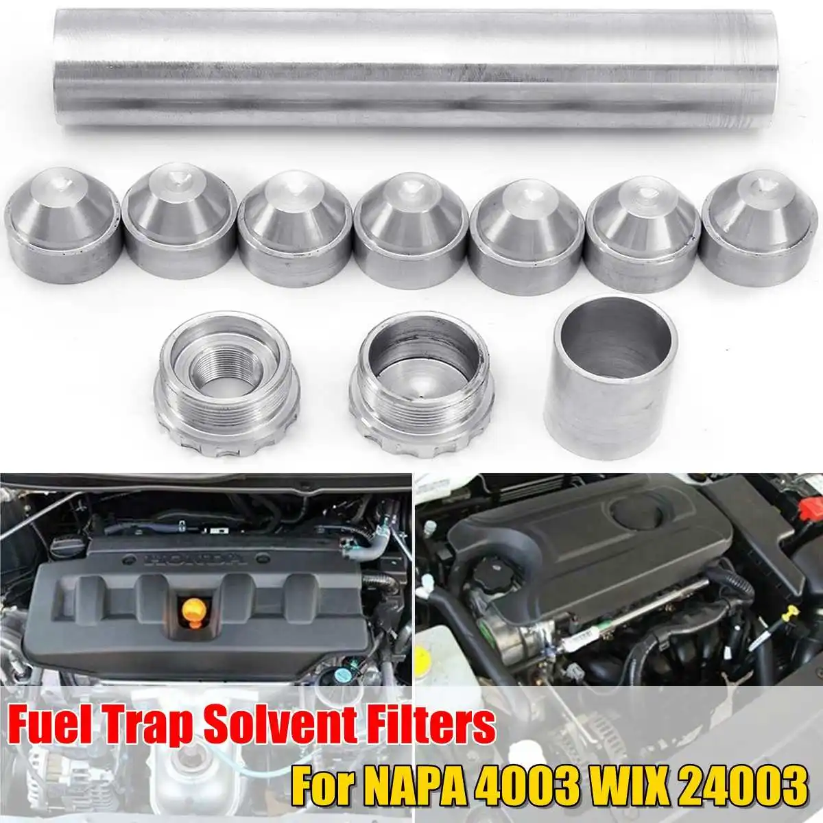 

Solvent Trap Filters 6"Length 1/2-28 Threads Fuel Trap Solvent Filters Set For NAPA 4003 WIX 24003 Fuel Trap Solvent Filters