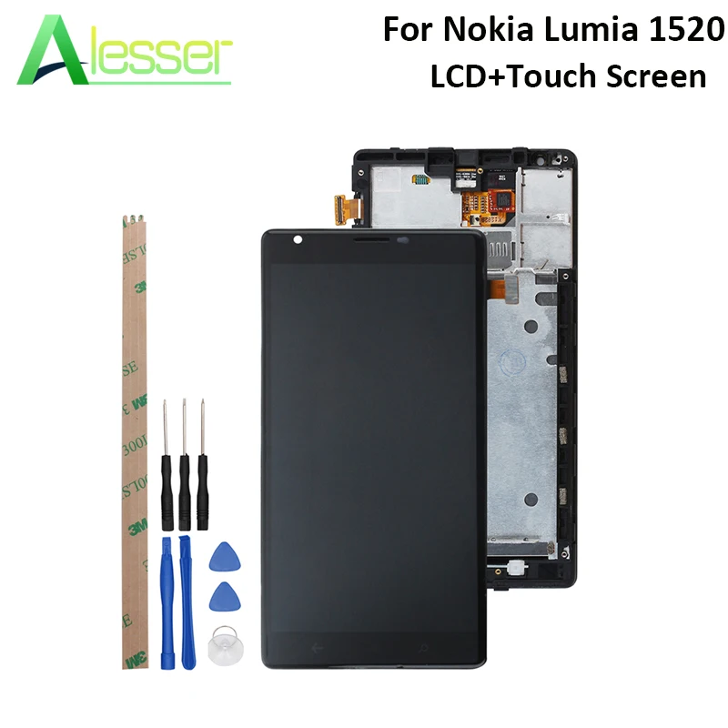 

Alesser For Nokia Lumia 1520 LCD Display Touch Screen Screen +Frame Digitizer Assembly Replacement For Nokia Lumia 1520 +Tools