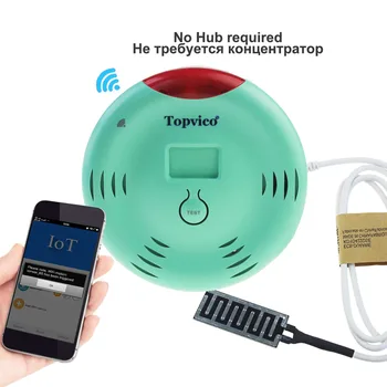 

WIFI Water Leakage Sensor Detector Alarm APP Control Wireless Water Leak Detection Flood Alert Overflow Home House Security