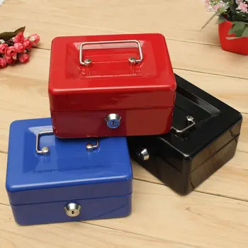 

Lockable Cash Coin Money Storage Safe Security Box Holder Suitcase With Lock Key 6 Compartment Tray