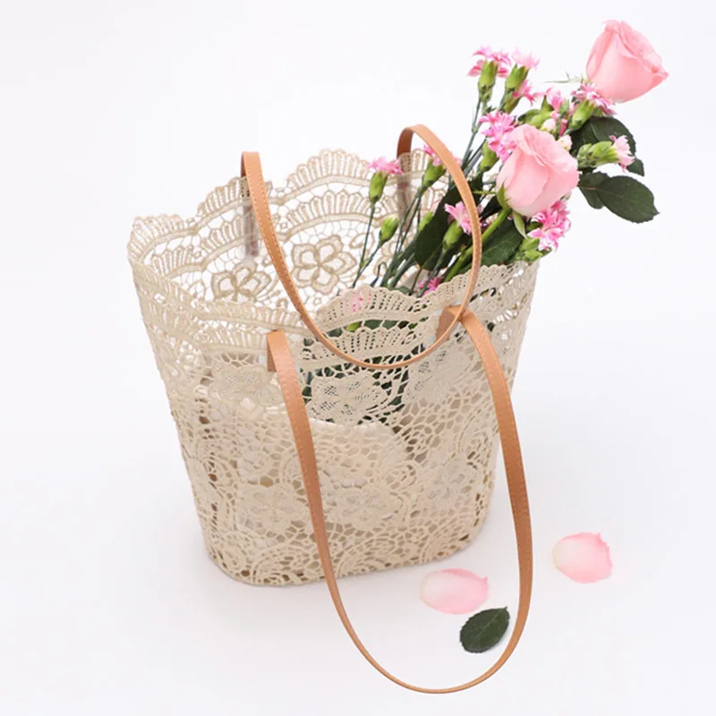

[Super Seabob] 2019 Spring Summer Woman New Apricot Color Double Strap Lace High Capacity Soft Portable Handage All Match LI669