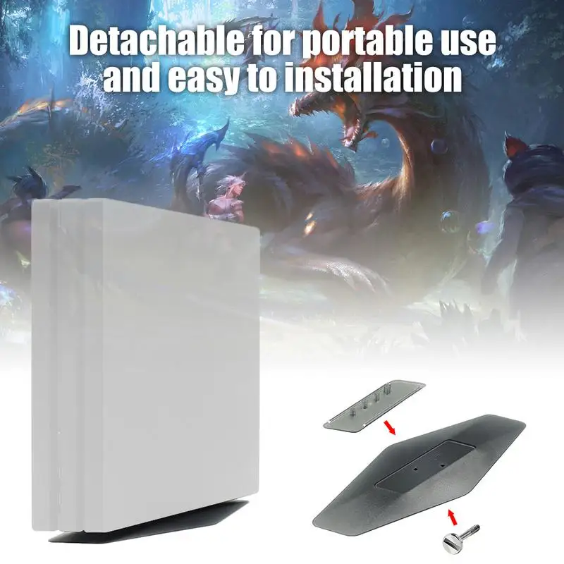 

Game Console PS4 Pro Slim Vertical Console Stand Mount Holder For PlayStation 4 PS4 Slim / Pro With Screw Clamp