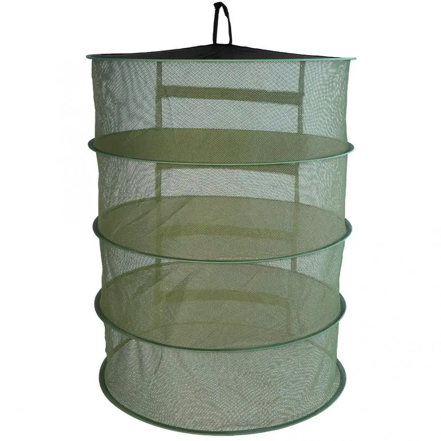 

Herb Drying Net Windproof Clothes Folding Rack 60CM 4 layer Wind Drying Net Tray Drying Rack For Herbs Flowers Buds Plants