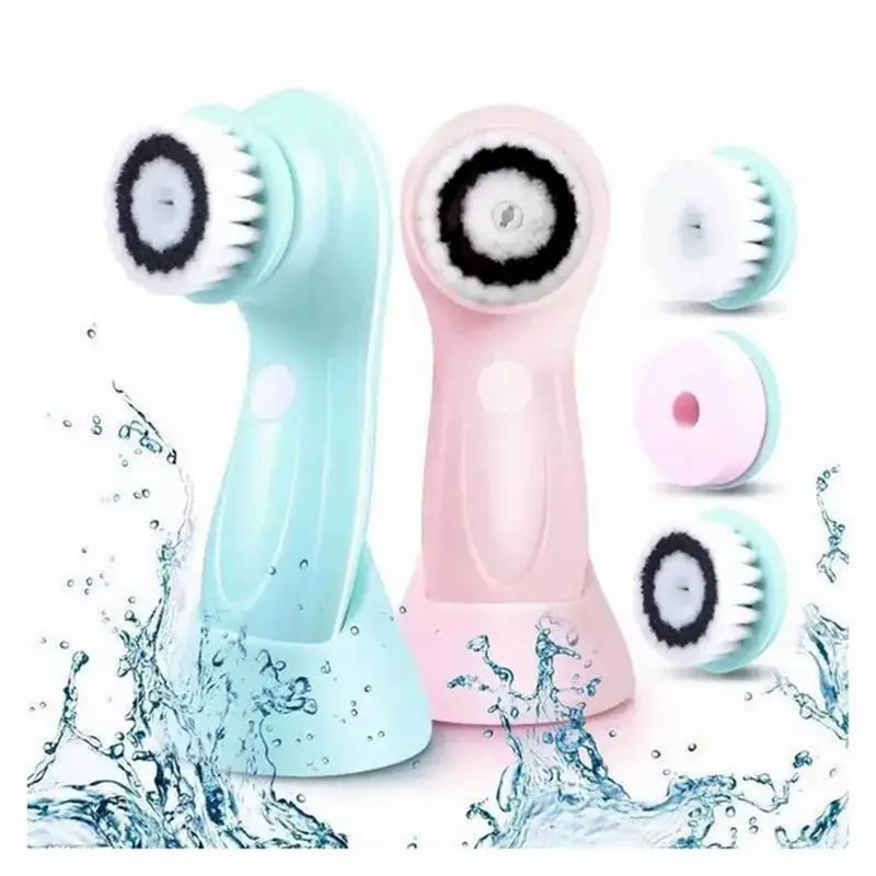 

Hot! Cleaning Face Cleaner Vibrate Waterproof Blackhead Removal Facial Brush Soft Cleaners Massager Skin Care Wash Machine 40