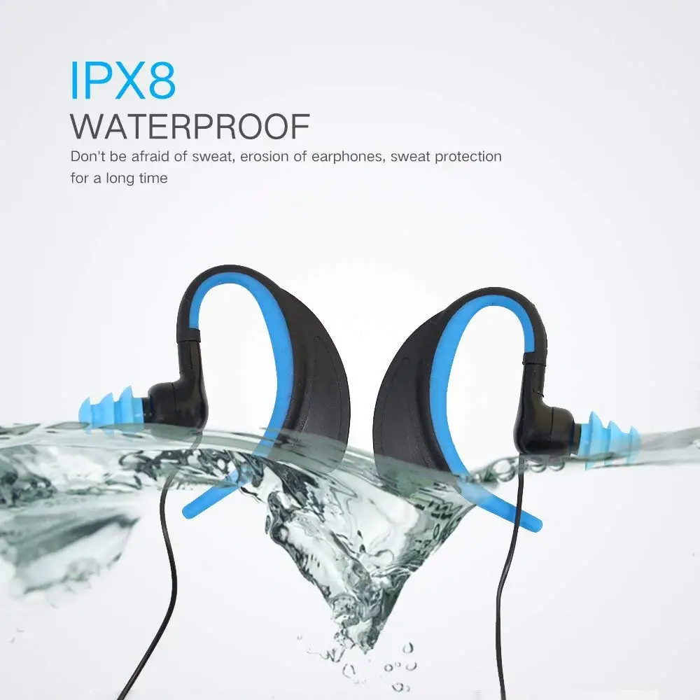 

MS 3.5mm Ear-Hook IPX8 Waterproof Underwater Sport Swimming Diving Headset Earbud Earphone Headphone for MP3 MP4 Player