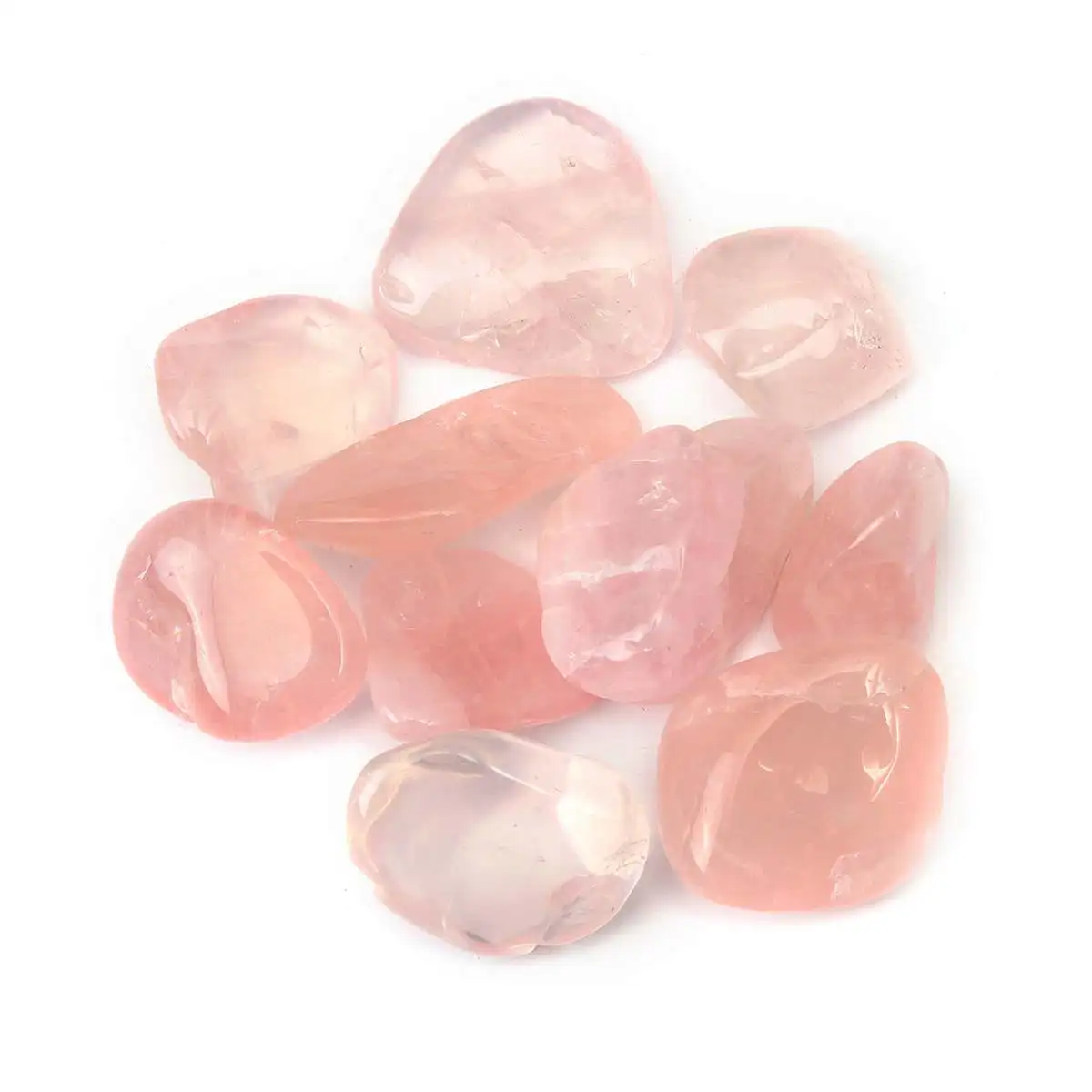 

10Pcs Pink Rose Quartz Tumblestones Crystal Stone Rock Chips Healing for Terrarium Fish Tank Plant Potting Decor 18-30mm