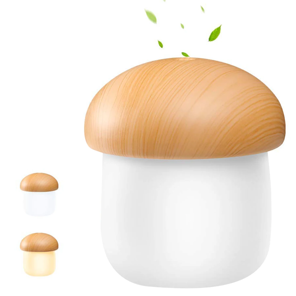 

USB Mini Humidifier, Cool Mist Humidifier Desk Personal Air Mushroom Diffuser With Night Light Whisper-Quiet, Auto Shut-Off, F