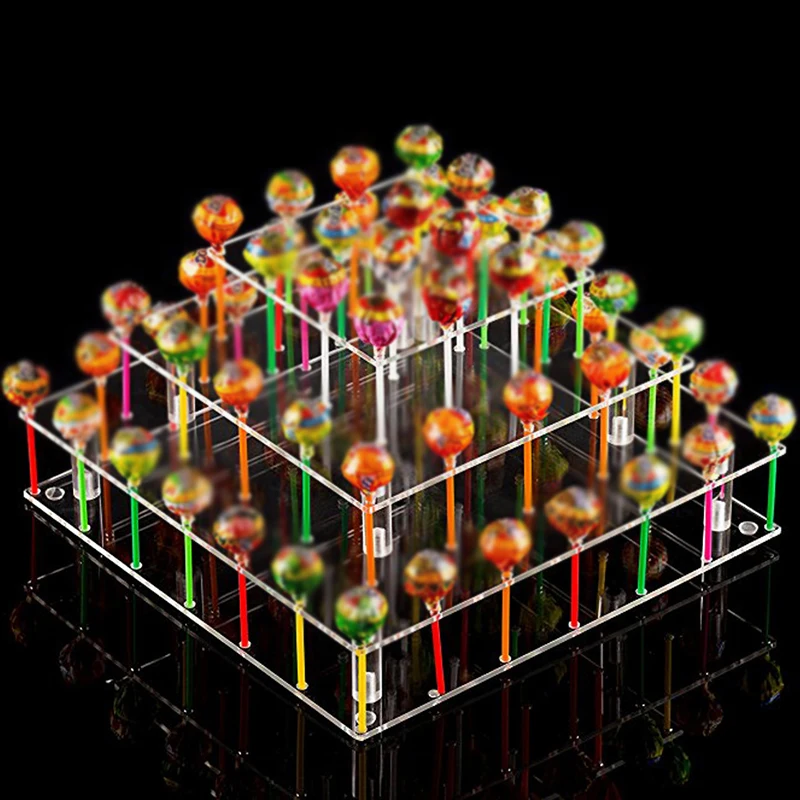 

DIY Clear Acrylic 2-Tier 56Holes Cake Pop Lollipop Holder Party Display Stand Lollipop Candy Storage Rack Organizer