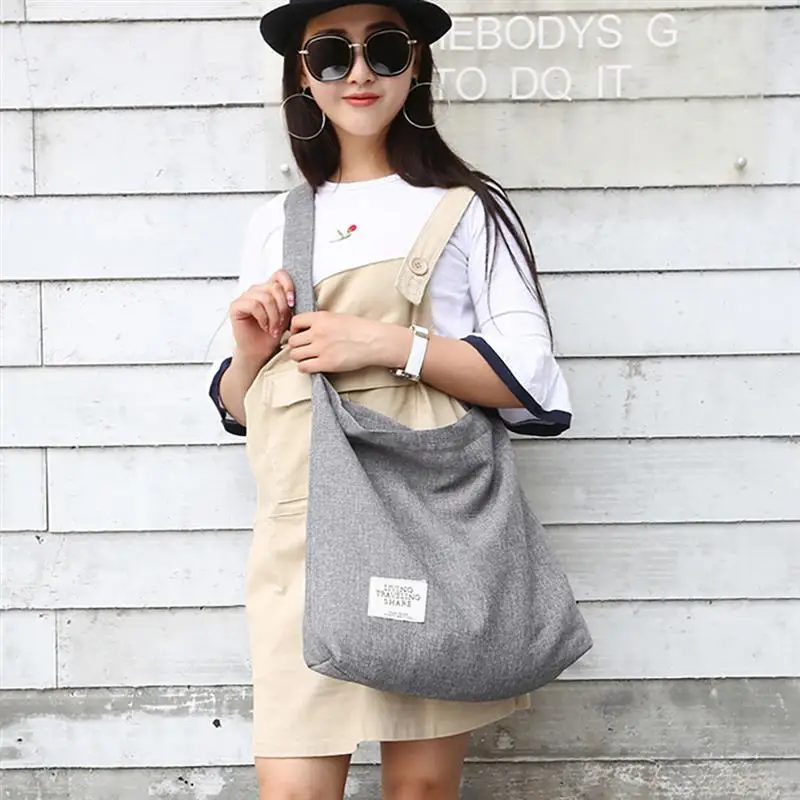 Винтаж для женщин Холст сумки Crossbody Сумка Женская на плечо Дамы Большой ёмкость