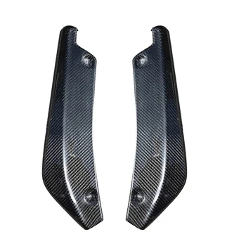 

2Pcs Universal carbon fiber pattern models Car Bumper Spoiler Rear lip Canard Diffuser wrap angle Shovel Decorative
