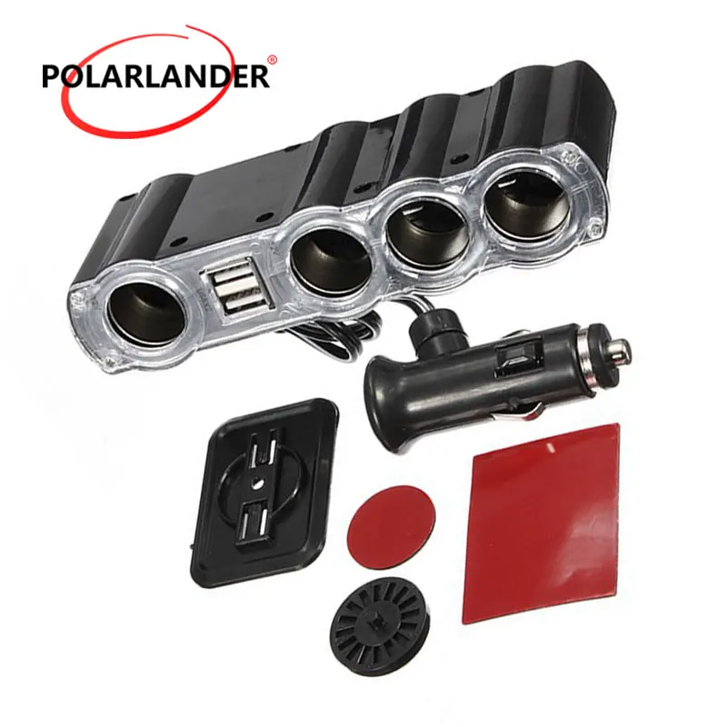 

Extender Splitter 12V - 24V 4 Way Auto Multi Socket Dual USB For Universal Car Car Cigarette Lighter USB Plug Adapter Charger