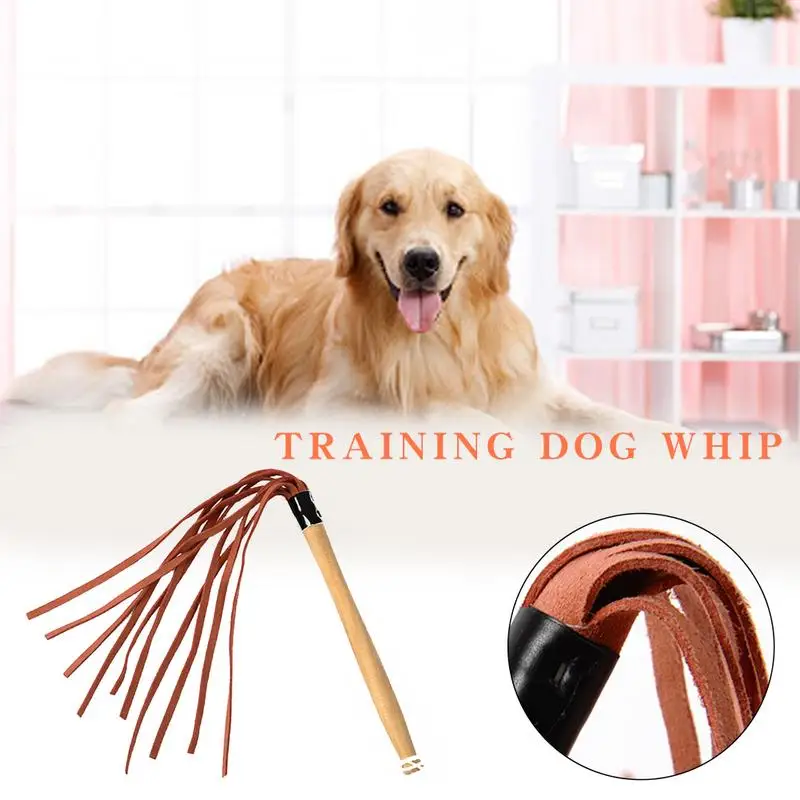 Принадлежности для дрессировки собак с деревянной ручкой, кисточка, тренировочная палка для собак, тренировочная плеть для домашних животных, мягкие кожаные кисточки, прочные