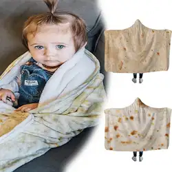 Удобные Плюшевые Тортилла Одеяло взрослый ребенок утолщенным печати товары для дома одеяла для кровати Пикник Стильный одеяло с капюшоном