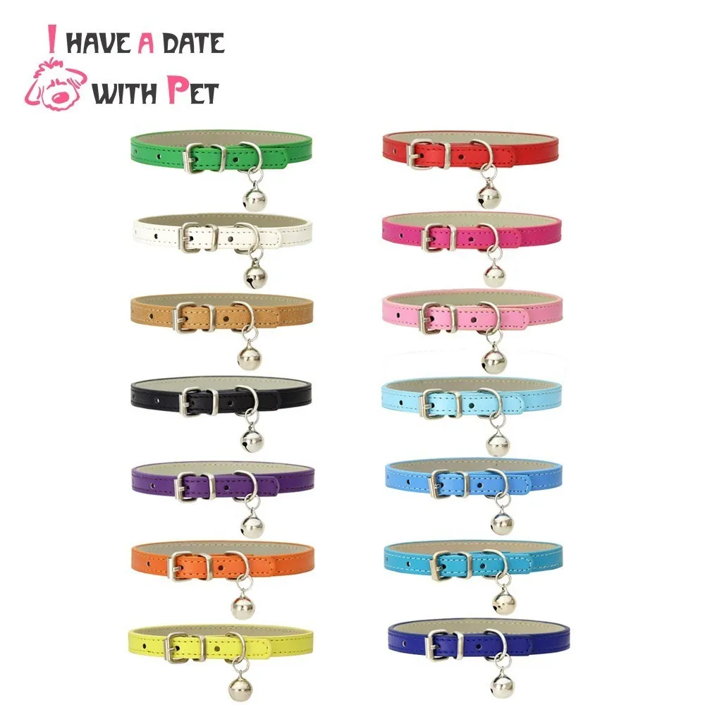 16 Colors Collar for Cats Bell Cat Small Dog Puppy kitten Strap