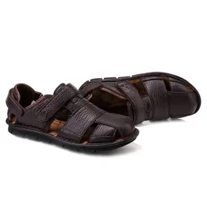 FGGS/Летняя обувь из натуральной кожи; мужские сандалии; модная повседневная обувь; мужские сандалии; пляжная обувь; дышащая мужская обувь на мягкой подошве - изображение