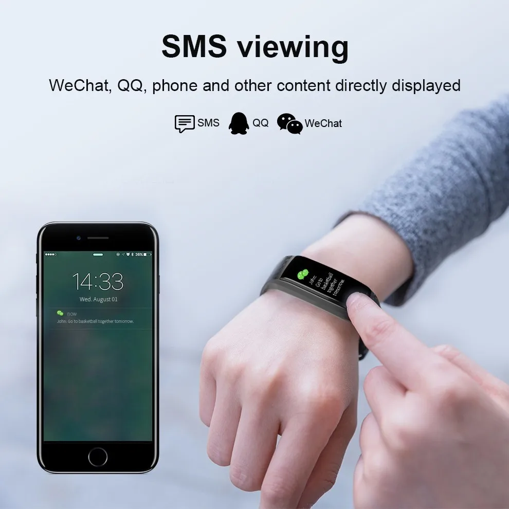  GIMTO Smart Band Sport Watch Men Women Heart Rate Fitness Tracker Smart Bracelet Blood Pressure Mea - 32852893316