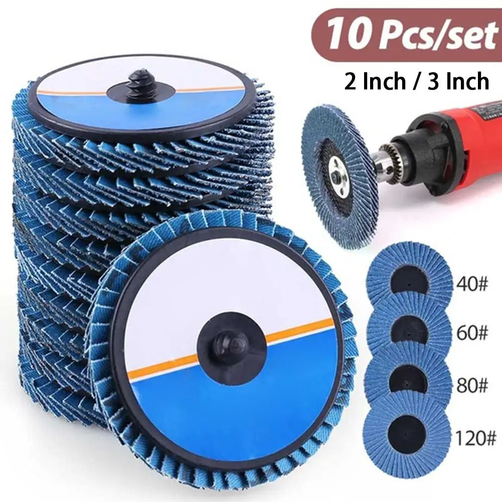 10PCS Flap 80# Grit Sanding Grinding Sandpaper Wheel Discs Power Rotary Tools