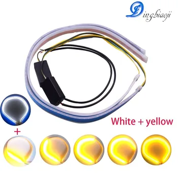 

60cm Cutable Car Flexible DRL Running Signal White Yellow 30cm 45cm LED Single Flow Signal Bar Silicone Daytime Running Lights