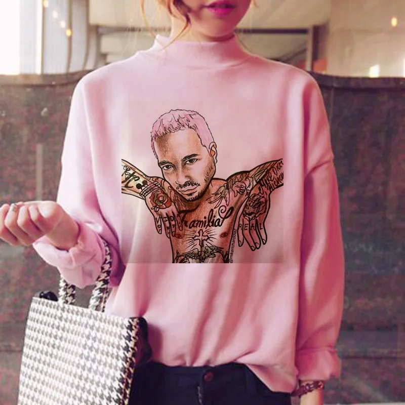 

j balvin hoodies women female harajuku fashion oversized streetwear fleece sweat shirt fleece clothes oversized hood