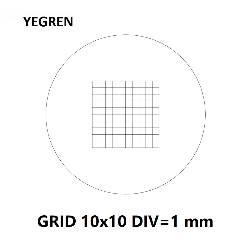 

DIV 1 mm Microscope Eyepiece Micrometer 10 x 10 Grids Net Micrometer Calibration Diameter 19 mm 21 mm for Ocular Machine