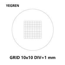 DIV 1 mm Microscope Eyepiece Micrometer 10 x 10 Grids Net Micrometer Calibration Diameter 19 mm 21 mm for Ocular Machine