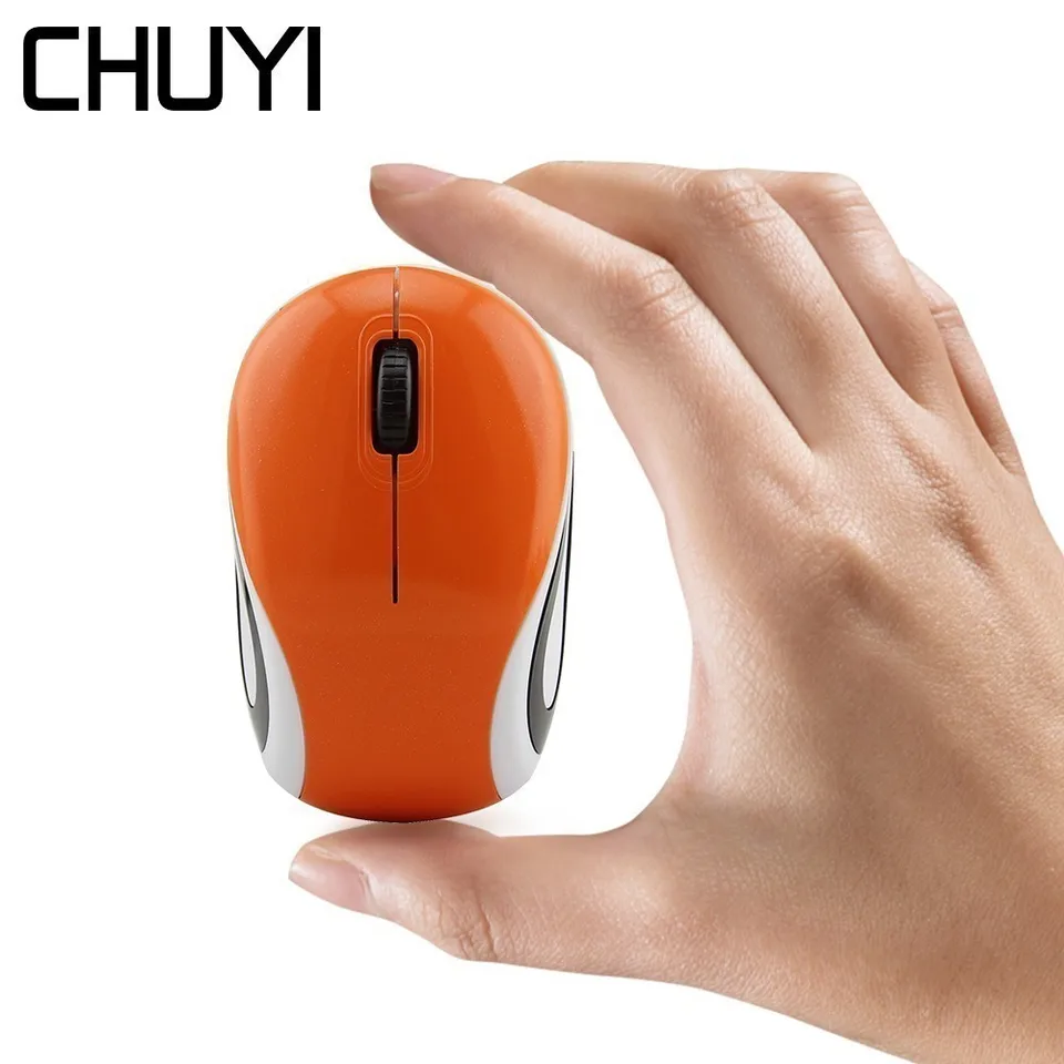 Mini petite souris sans fil pour voyage optique portable mini souris sans  fil avec récepteur USB pour ordinateur portable pc (orange)