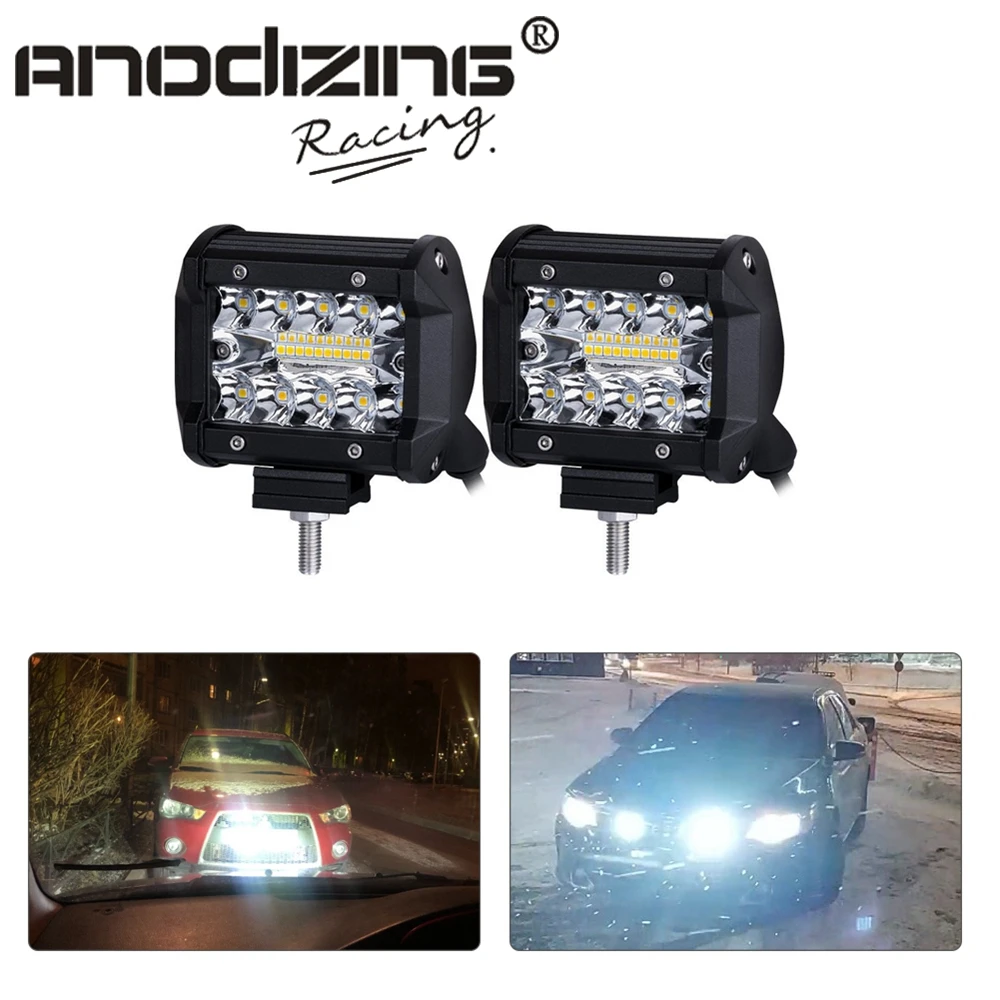 

2pcs 4 Inch Truck Tractor LED Work Light Offroad For Jeep ATV UAZ SUV 4WD 4x4 LED Light Bar Flood Spot Combo Beam Spotlight 12V