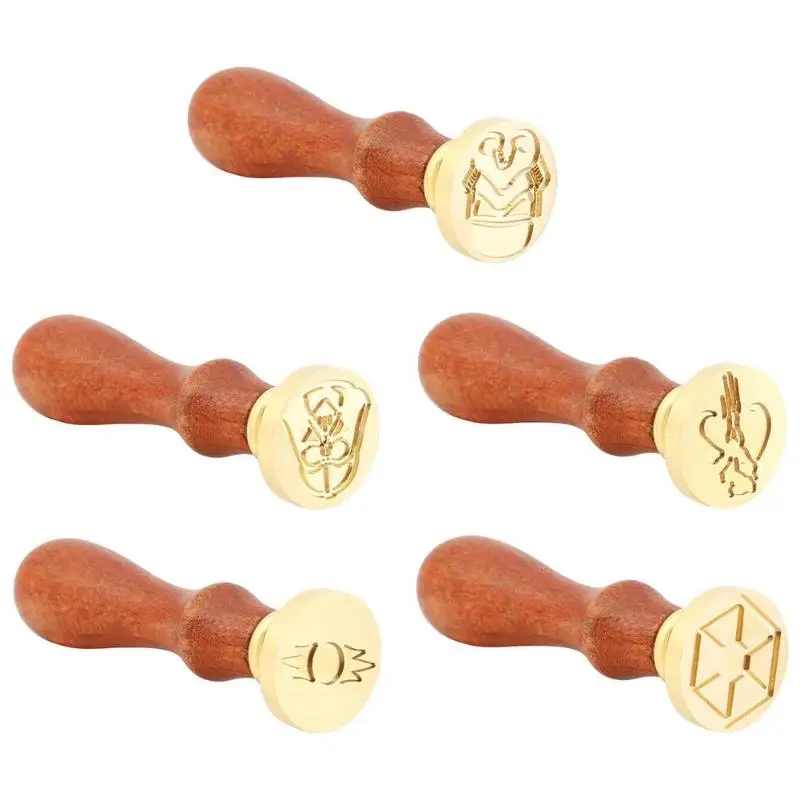 

Abstract Wood Handle Antique Metal Sealing Wax Stamps for Greeting Birthday Wedding Invitation Sealing Stamps Decor Craft Gifts