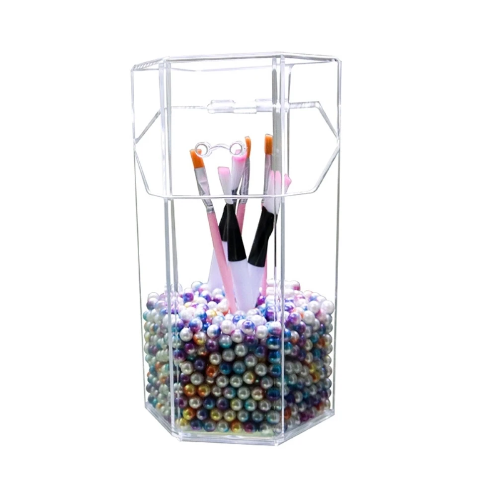 

Beautiful Makeup Brush Eyebrow Pencil Storage Box Canister Transparent Acrylic Makeup Tool Containers