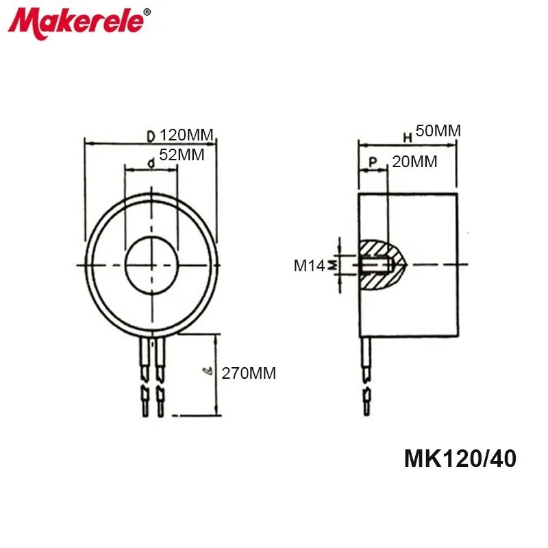 MK120/40 сильный магнит удерживающий Электрический магнит подъема 200 кг/2000N соленоидный Электромагнит DC 6 V 12 V 24 V