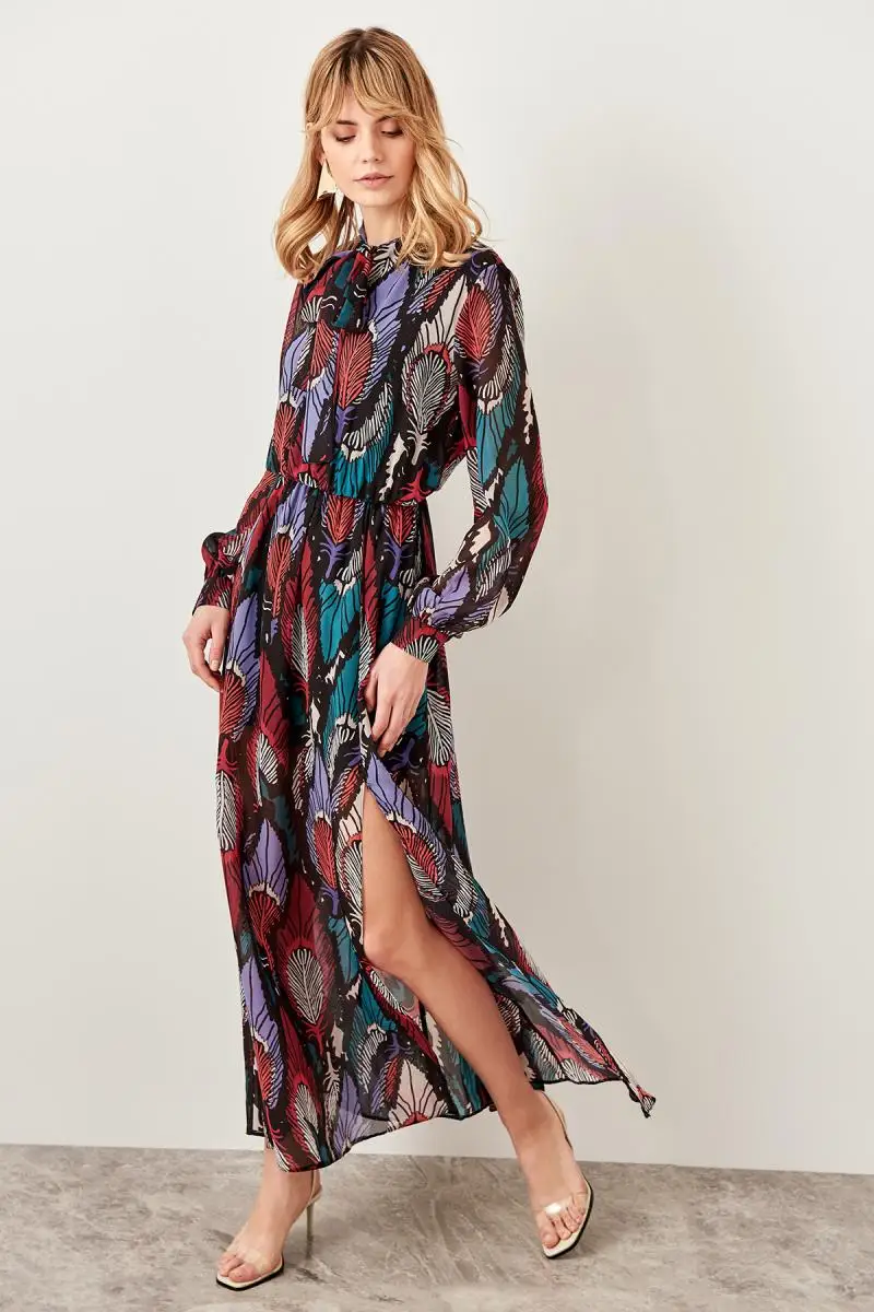 Trendyol разноцветный Слэш Платье TWOSS19EH0164|Платья| |