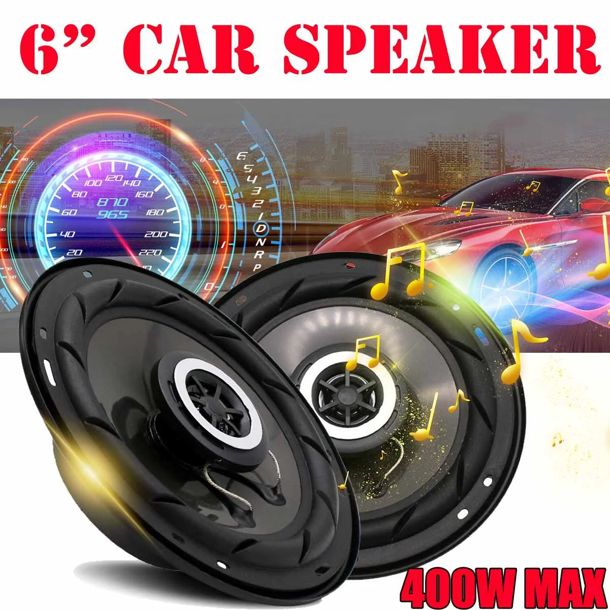 

2PCS Peaks 400W Car Speaker 6 inch Hifi High Efficiency Tweeter Coaxial speakers Loud Speaker Universal Vehicle Stereo Speakers