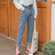 Новинка, модные весенние женские джинсы для женщин в стиле бойфренд с высокой талией, женские джинсы 3160