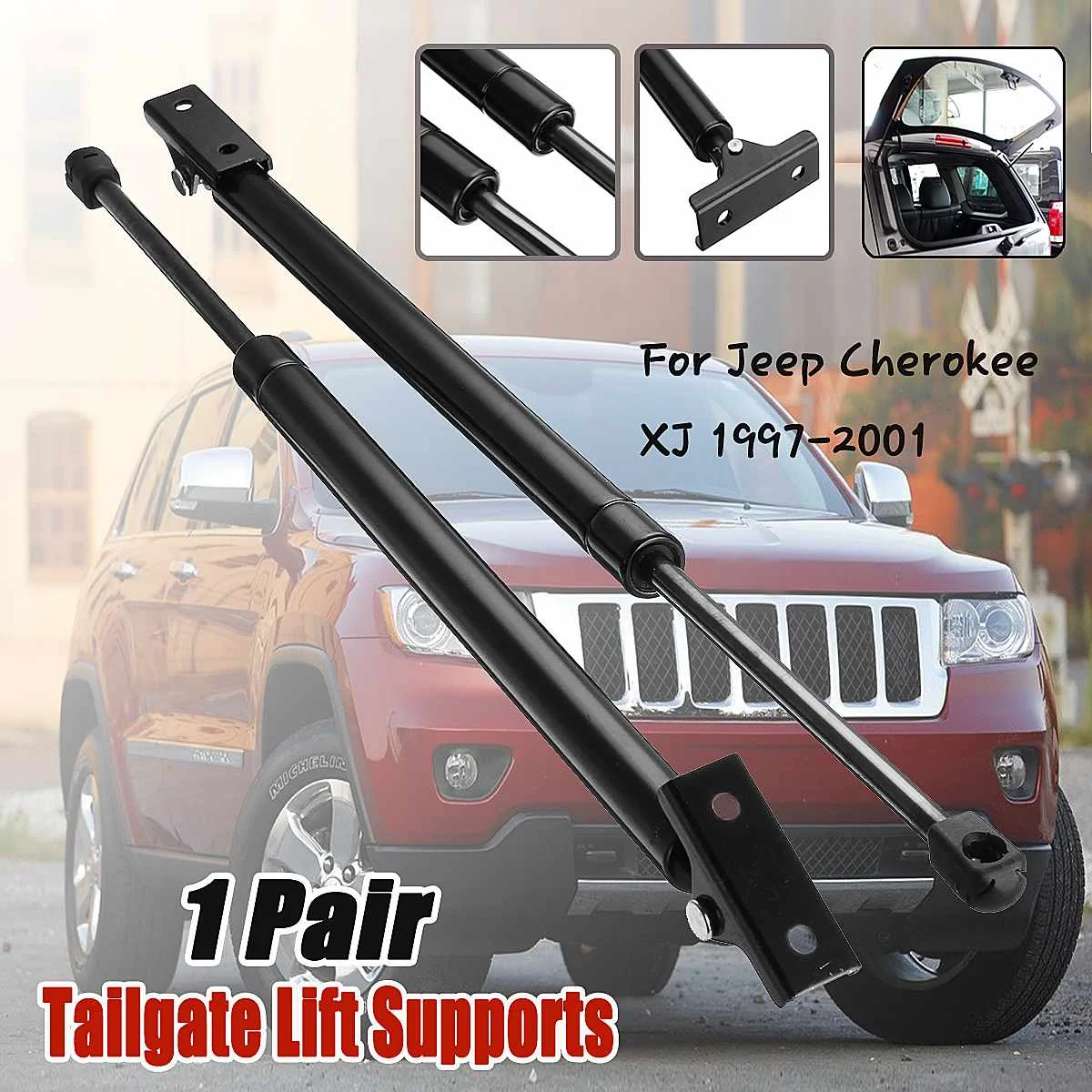 

2pc Liftgate Hatch Tailgate Lift Supports Strut For Jeep Cherokee XJ 1997-2001