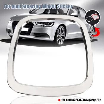 

For Audi 1pc Silver Aluminium Alloy Steering Wheel Alloy Decorative Ring Sticker Cover Support A3 A4L A5 A6L A8 Q3 Q5 Q7