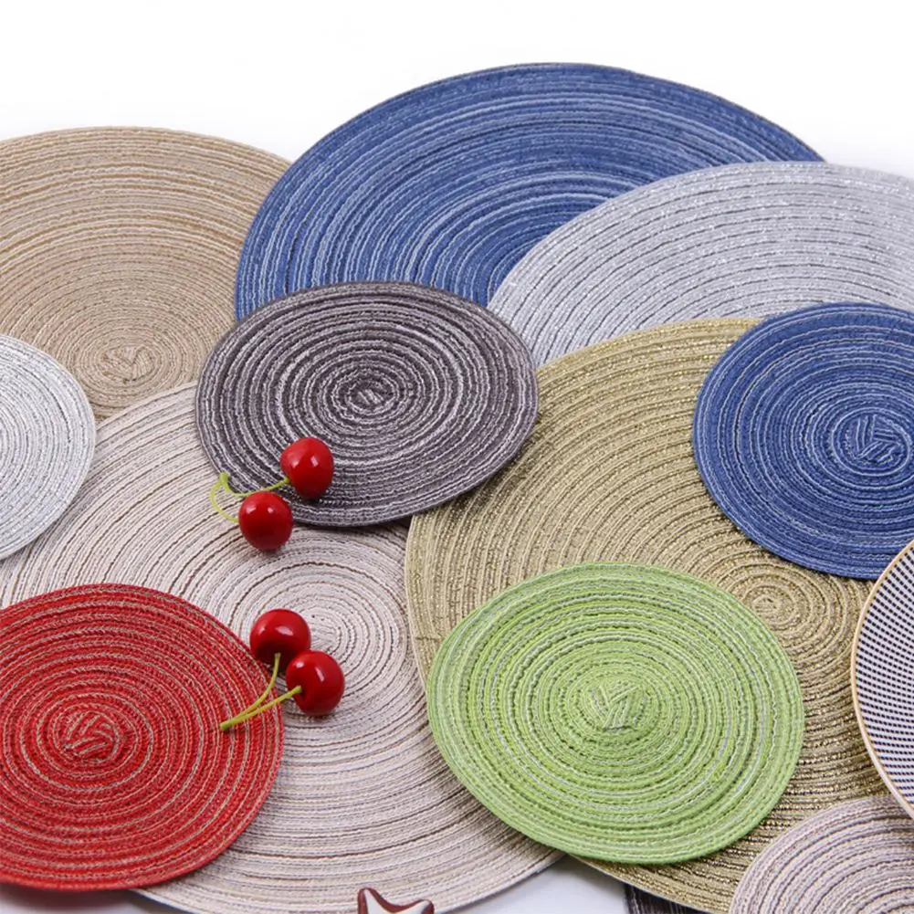 Round Cotton Yarn Placemat Insulation Western Table Mat Woven Table Mat