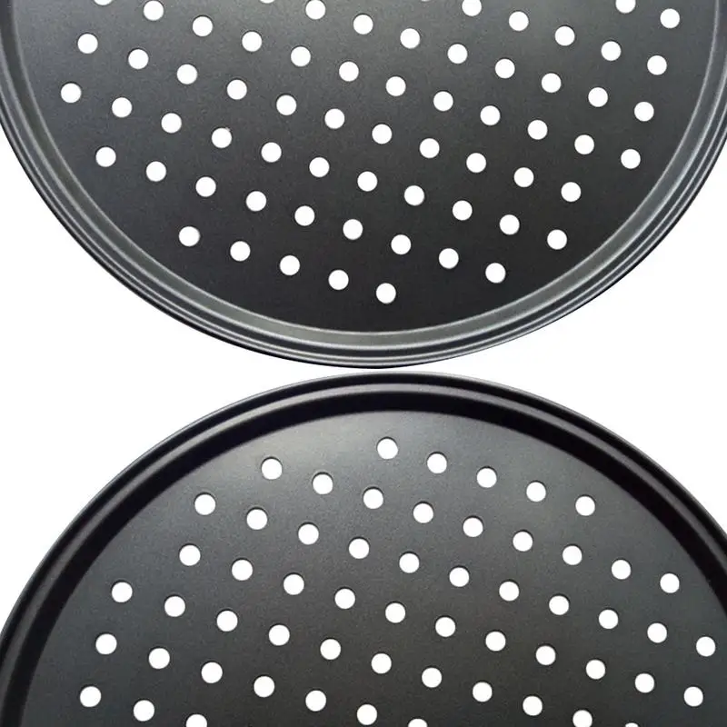 2pcs Carbon Steel Nonstick Pizza Baking Pan Tray 32cm Pizza Plate Dishes Holder Bakeware Home Kitchen Baking Tools Accessories 2pcs Carbon Steel Nonstick Pizza Baking Pan Tray 32cm Pizza Plate Dishes Holder Bakeware Home Kitchen Baking Tools Accessories