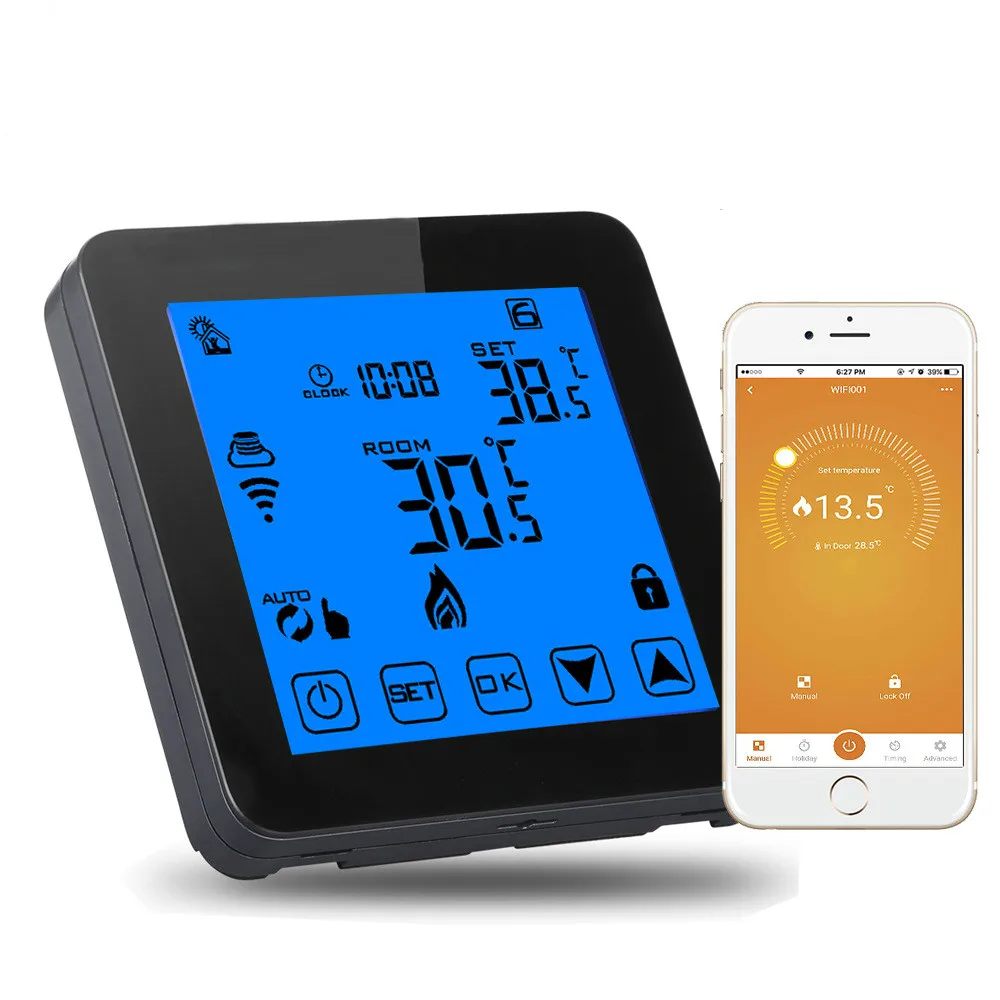 

HY08WE-1-WiFi WiFi Hanging Furnace Electricity Heating Temperature controller Control Organ Embedded thermostat thermoregulator