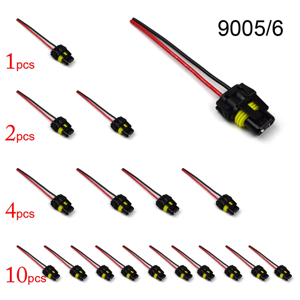 

Dyoung Car accessories 10pcs 9005 9006 hb3 hb4 Plug Male to Female Wire Connector