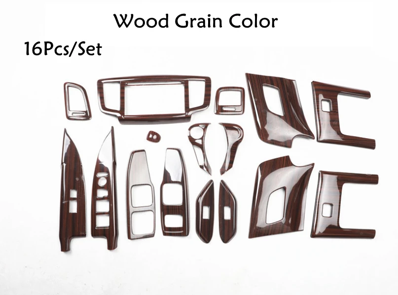 JUIVEEL Matte Wood Grain ABS Car Center Console Gear Shift Panel Cover