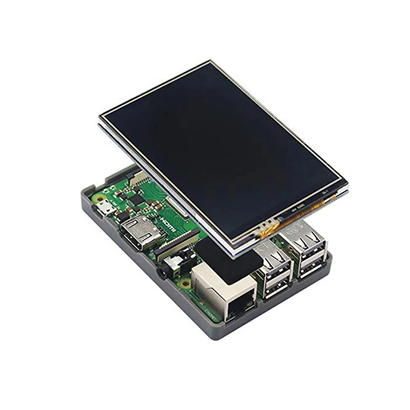 Для Raspberry Pi 3 3,5 дюймов дисплей сенсорный экран+ ABS чехол+ вентилятор+ радиатор для Raspberry Pi 3B+/Raspberry Pi 3/RPI 3B