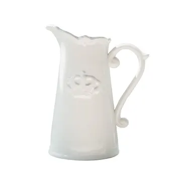 

Northyle Europe white crown ceramic flower vase - 9" Tall ,7" Width wedding porcelain flowerpot home decor flowers arrangement