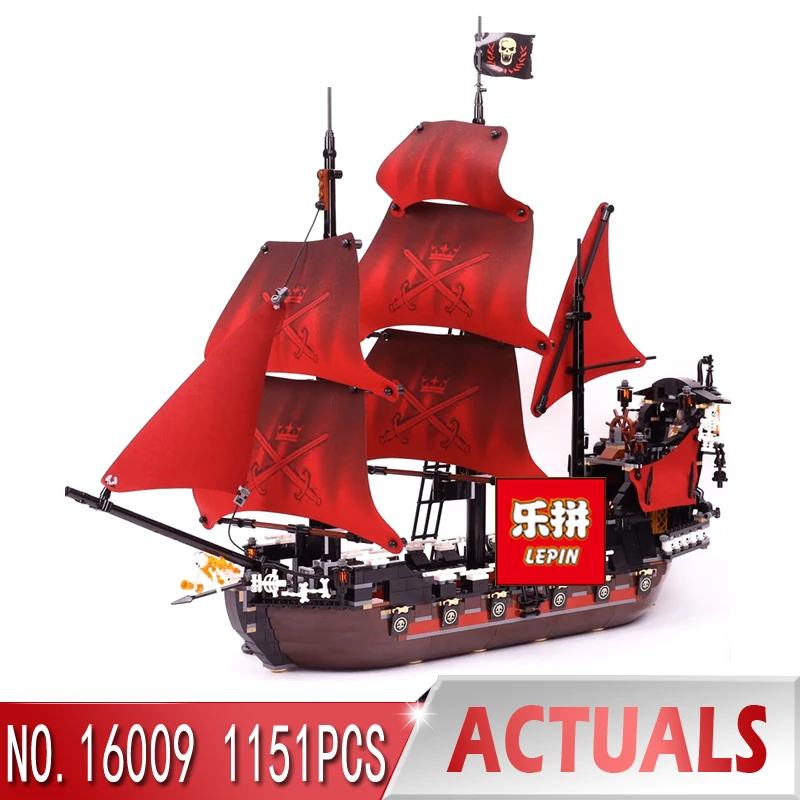 

Lepin 16009 Building Blocks 1151pcs Queen Anne's revenge Pirates of the Caribbean Bricks Legoing 4195 toys for Kids Gift