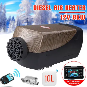 

8KW Air Parking Heater Host Machine 4 Holes 12V LCD Silencer RC Tank Pipe Low Noise for Home SUV Truck Boat Van MotorHomes