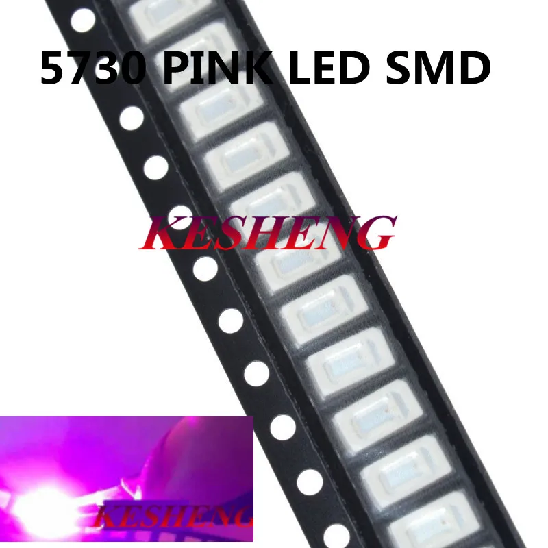 SMD Chip 5730 5630 Pink LED Diode Surface Mount SMT Beads Light-Emitting Lamp High Brightness 800-1000mcd Light 2000PC | Лампы и