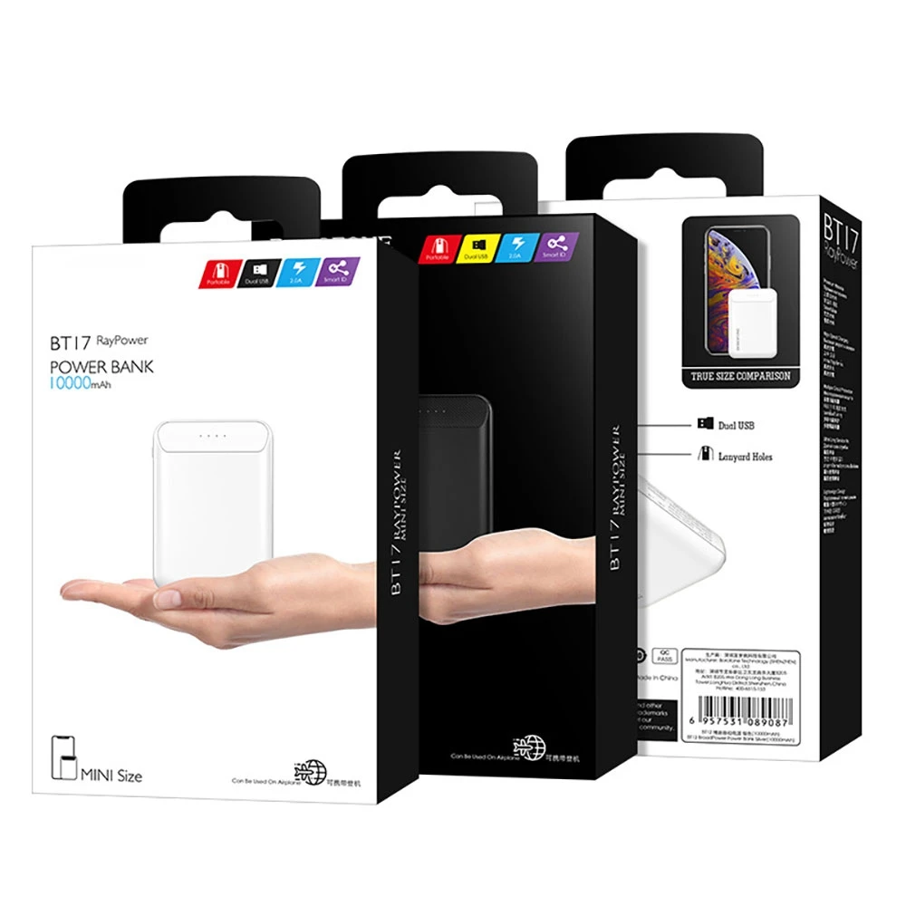 FLOVEME 10000 мАч 18 Вт power Bank Быстрая зарядка двойной USB мини внешний аккумулятор